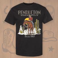 Pendleton Woolen Mills Marškinėliai – Dykumos Kaubojus Su Kaktuso Grafika, Pietvakarietiški Unisex Marškinėliai M