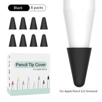 Minkštas silikoninis tylus antgalio dangtelis Apple Pencil 2 kartai 8 vnt. Atsarginis antgalio dėklas iPencil 1 lietimui jautriam rašikliui Dangtelis