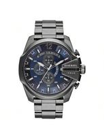 Diesel Vyriškas kvarcinis chronografo laikrodis, 51 mm ciferblatas, nerūdijančio plieno apyrankė, tinkamas oficialioms progoms DZ4329 pilka spalva/mėlyna