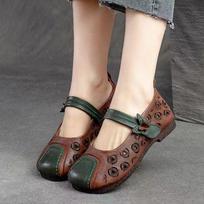 Retro Shallow Mouth Hollow High-heeled Single Shoes Women's Spring and Summer Comfortable All-match Tendon Soft Sole 41 ruda