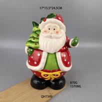 Santa Ceramic Claus Cookie Jar, White Cloud Soil Painted Sealed Jar, Home Kitchen Supplies, Ceramic Storage Jar With Lid Ceramic cookie jar for seniors