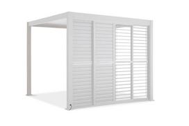 Stumdomos žaliuzinės durys pavėsinei Pergola PREMIUM 3m, balta