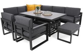 Lauko baldų komplektas Neapol Comfort Corner, 10 vietų, tamsiai pilka