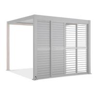 Stumdomos žaliuzinės durys pavėsinei Pergola PREMIUM 4m, balta