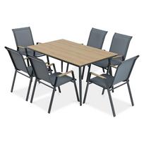 Lauko baldų komplektas NOVA DINING 6 vietų, tamsiai pilka