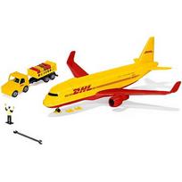 Siku DHL cargo plane with accessories, model vehicle blue/white 10170200000