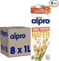 "Alpro" avižų gėrimas be cukraus - avižų pieno alternatyva - veganiškas ir be laktozės - daug skaidulų, kalcio ir vitaminų - 8 x 1 l
