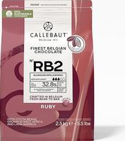 "Callebaut Ruby RB2" - 2,5 kg (pakuotė po 1 voką), rubino spalvos šokoladas, 32,8 % kakavos
