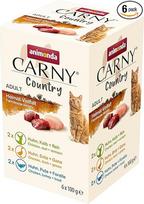 "Carny Country" drėgnas kačių ėdalas "Home Mix" (6 x 100 g), "Animonda" drėgnas kačių ėdalas be grūdų ir cukraus, su šviežios mėsos ingredientais