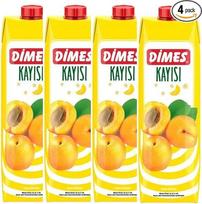 "Dimes" abrikosų vaisių sulčių gėrimas - 1 litro talpos butelis | Vaisių kiekis 40%, 4 vnt. pakuotėje