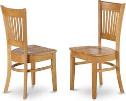 "East West Furniture" VAC-OAK-W "Vancouver" virtuvės valgomojo kėdės su medinėmis lentjuostėmis, 2 vnt., ąžuolo spalvos