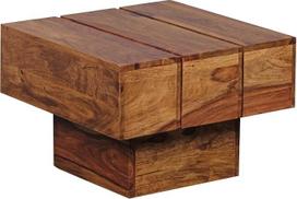 "FineBuy" šoninis staliukas iš medžio masyvo Svetainės stalas 44 x 44 x 30 cm Kavos staliukas Kietas kaimo namų stiliaus kubas Kvadratinis