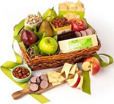 "Fruitfully Gift Hamper" vaisių, sūrio ir mėsos krepšelis, klasikinis dovanų krepšelis tėvo dienai, gimtadieniui, padėkai, gedului