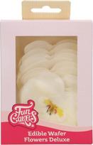 "FunCakes Orchidėja balta vidutinė, valgomos gėlės tortams, pyragams ir keksiukams puošti, valgomos vaflinės gėlės Deluxe - pk/10