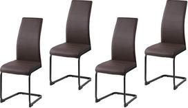 "HTI-Living SallyP PU Brown Cantilever" valgomojo kambario kėdė iš dirbtinės odos 4 dalių