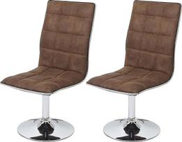"Mendler" 2 valgomojo kėdžių komplektas HWC-C41, virtuvės kėdės, reguliuojamo aukščio, pasukamos, audinys/tekstilė, FSC® - Vintage Brown
