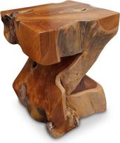 "Palu Burl Wood" šoninis staliukas 40 cm, pagamintas iš tikmedžio masyvo, tinkantis kaip pjedestalas, gėlių stovas ar naktinis staliukas svetainėje, prieškambaryje, miegamajame ar žiemos sode