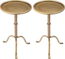 "RattanView" Martini staliukas Metalinis mažas staliukas 32,5 x 32,5 x 50,6 cm, skirtas svetainei, miegamajam, bronzos spalvos, 2 vnt.