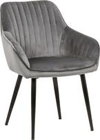 "Riess Ambiente" elegantiško dizaino Turin Velvet Silver Grey valgomojo kėdė Konferencijų kėdė su porankiais