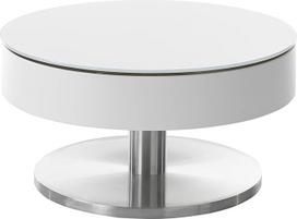 "Robas Lund" kavos staliukas Apvalus baltas svetainės stalas Šlifuotas nerūdijantis plienas Š x V x G 79 x 4079 cm