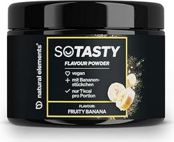 "SoTasty" skonio milteliai 200 g - vaisiniai bananai su tikromis bananų drožlėmis - 7 kcal (3 g) - universalus malonumas varškei, košei, kokteiliams - puikiai tinka laikantis kaloringos dietos