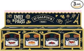 "St. Dalfour" mini uogienė 100 % vaisių užtepėlė iš Prancūzijos, porcijinės pakuotės 4 x 28 g (mėlynių / abrikosų)