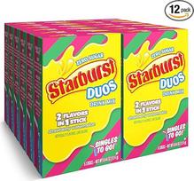 "Starburst Duos Singles To Go" miltelių pavidalo gėrimų mišinys, braškių arbūzas, 12 dėžučių po 6 pakelius kiekvienoje - iš viso 72 porcijos, gėrimų milteliai be cukraus, tiesiog įpilkite vandens, 6 vienetai (12 pakuočių)