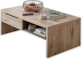 "Stella Trading" BELLANO kavos staliukas "Viking Oak Look", grafitinės spalvos - modernus sofos staliukas su stalčiais ir lentyna jūsų svetainei - 110 x 40 x 65 cm (plotis x aukštis x gylis)