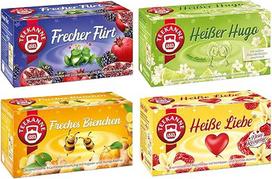 "Teekanne" vaisių arbatos rinkinys - 4 rūšių arbatos dėžutė su "Cheeky Flirt", "Hot Love", "Hot Hugo" ir "Cheeky Bee" - specialus "Teekanne" arbatos maišelių arbatos mišinys - atsipalaidavimo ir malonumo akimirkoms