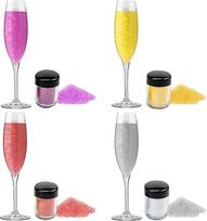 12g Essbarer Glitzer SetGlitzer Essbar4 Farben Glitzerpulver für Getränke,Edible Glitter for Drinks,LebensmittelGlitzer,Glitzerfür Cocktails,Liköre,Kuchen,Fondant