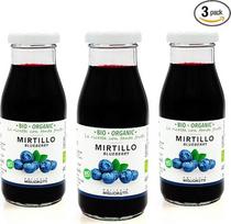 Agricola Miglioretti 3 x 200 ml 100% ekologiškos mėlynių sultys su minkštimu, šalto spaudimo, be pridėtinio cukraus, natūralus ir gaivus itališkas produktas