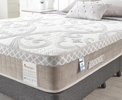 Dvigubas hibridinis čiužinys, 23 cm, atminties putų ir spyruoklių čiužinys, bangų atminties putų ir minkšto raštuoto audinio užvalkalas, kvėpuojantis ir palaikantis nugarą (190 x 135 cm)