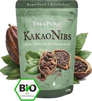 Ekologiški kakavos riešutai su Jakono sirupu 200 g, be pridėtinio cukraus, žaliavalgiški, veganiški, be glitimo InkaPura®