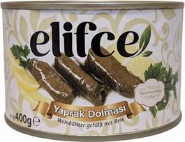 Elifce Ryžiais įdaryti vynuogių lapai 400 g - "Yaprak Dolmasi" - Paruoštas maistas skardinėje - Tradicinis patiekalas - Daržovės