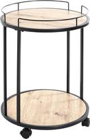 HAKU šoninis staliukas ant ratukų Ąžuolas Juoda MDF Melaminas Metalas Matmenys Aukštis 60 x Skersmuo 45 cm Stilius: Modernus
