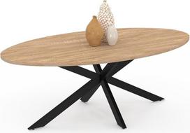 IDMarket - Ovalus kavos staliukas ALIX 110 cm "Spider" medžio ir juodos spalvos pagrindas