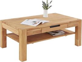 Kavos staliukas Šoninis staliukas Heartwood Buko natūrali alyva su stalčiumi ir lentyna W 115 x D 70 x H 45 cm