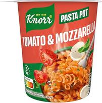 Knorr Makaronų užkandžių puodelis su pomidorais ir mocarela Skanus mažas patiekalas, paruoštas vos per 5 minutes 8 x 63 g