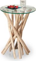 levandeo Driftwood šoninis staliukas 50 x 40 x 40 cm Saugus stiklas Unikalus kavos staliukas Natūralaus medžio masyvo rankų darbo