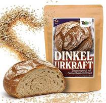 Marcelio duonos kepimo mišinys "Spelt Urkraft" (1200 g - 3-4 duonoms) - 100 % raugintos duonos su originaliais grūdais ir saulėgrąžų sėklomis | Paruošiama per 1 minutę | Švelni, veganiška ir natūrali | Be kvietinių miltų