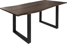 Massivmoebel24.de Freeform 3 medžio masyvo akacijos medžio stalas rudos spalvos + antracito matinės U formos stalas 140 x 90 x 76 cm medžio masyvo stalas Lankstinukų stalas Valgomasis stalas