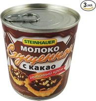 Saldintas sutirštintas pienas su kakava, 3 vnt. (3 x 397 g) Duonos užtepėlė Sguschonka Cake Cream