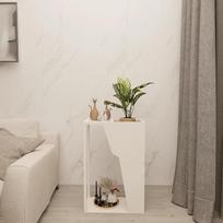 Šiuolaikinis plonas sofos stalas Pramoninė konsolė su metalinėmis kojomis Baltas įėjimas Gyvenamasis kambarys Prieškambaris 65 cm Stilingas saugojimo sprendimas