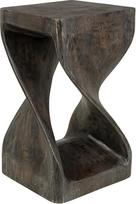 Susukta taburetė, medžio masyvas, apie 50 x 28 x 28 cm, šoninis staliukas, dekoratyvinis gėlių stovas (Darkwash)