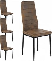 Valgomojo kėdės 4 virtuvės kėdžių rinkinys Zomšinės paminkštintos ergonominės valgomojo stalo kėdės rudos spalvos