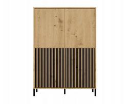 KAMARO 4DK SLIM/GŁ OAK ARTISAN DISPLAY CABINET | M-MP-WT-KMR-4DK SLIM/GŁ-ART | 5904507209902