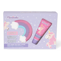 Martinelia Kūno priežiūros rinkinys vaikams Little Unicorn Bath Bomb - Body Lotion Gift Set Rinkinys