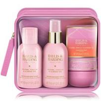 Baylis & Harding Jojoba, Vanilla & Almond Oil rinkinys (prausiklis 100 ml. + purškiklis 75 ml. + muilas 50 g. + sviestas 50 ml. + kosmetinė) - 1 vnt.