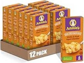 "Annie's Shells & Real Aged Cheddar Macaroni & Cheese" 6 uncijų dėžutė (12 vnt.)