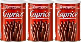 "Caprice" vafliniai ritinėliai Šokoladas 3 x 400 g Papadopoulos iš Graikijos Graikiškas konditerijos kepinys + 20 ml Jassas alyvuogių aliejaus